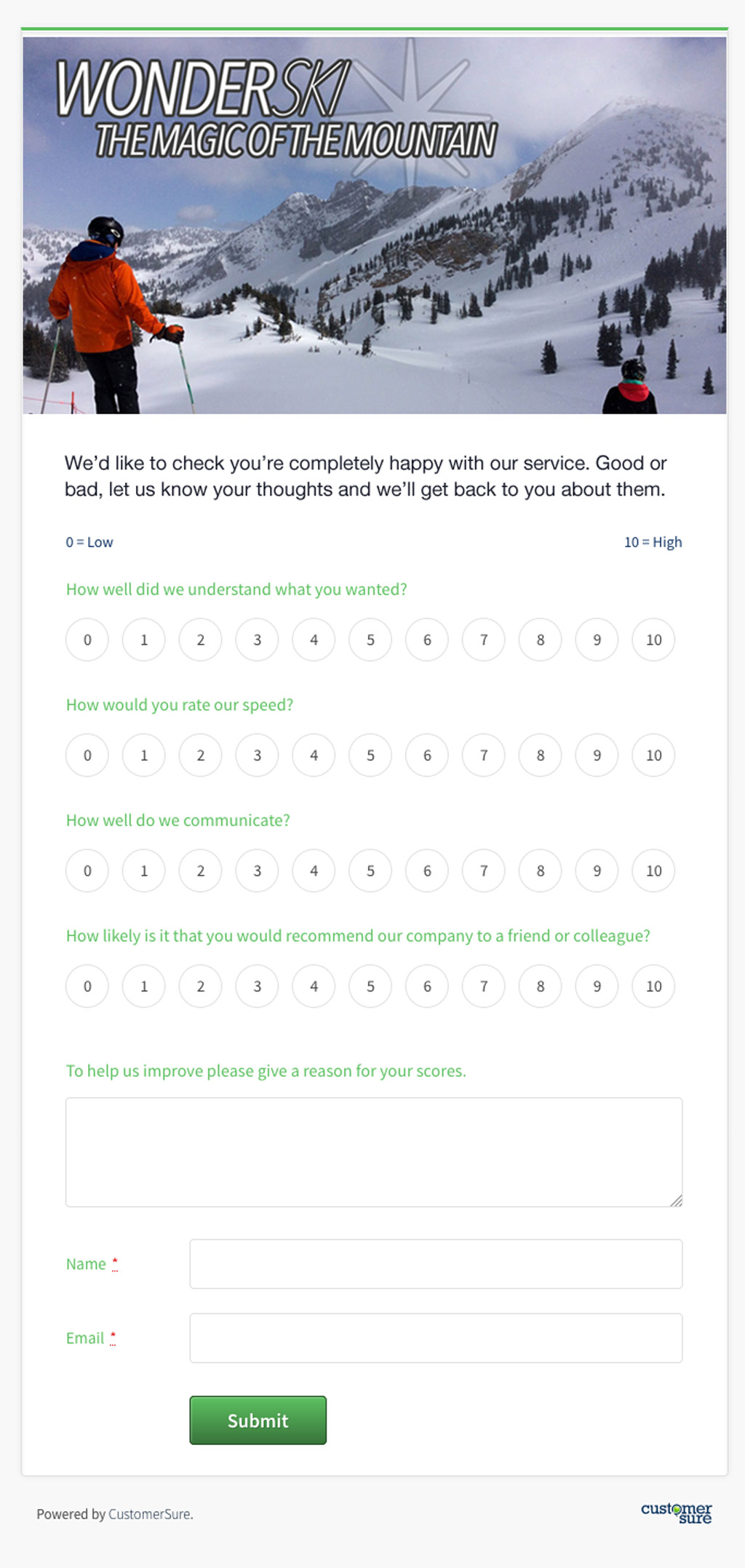 Example of a better NPS Survey